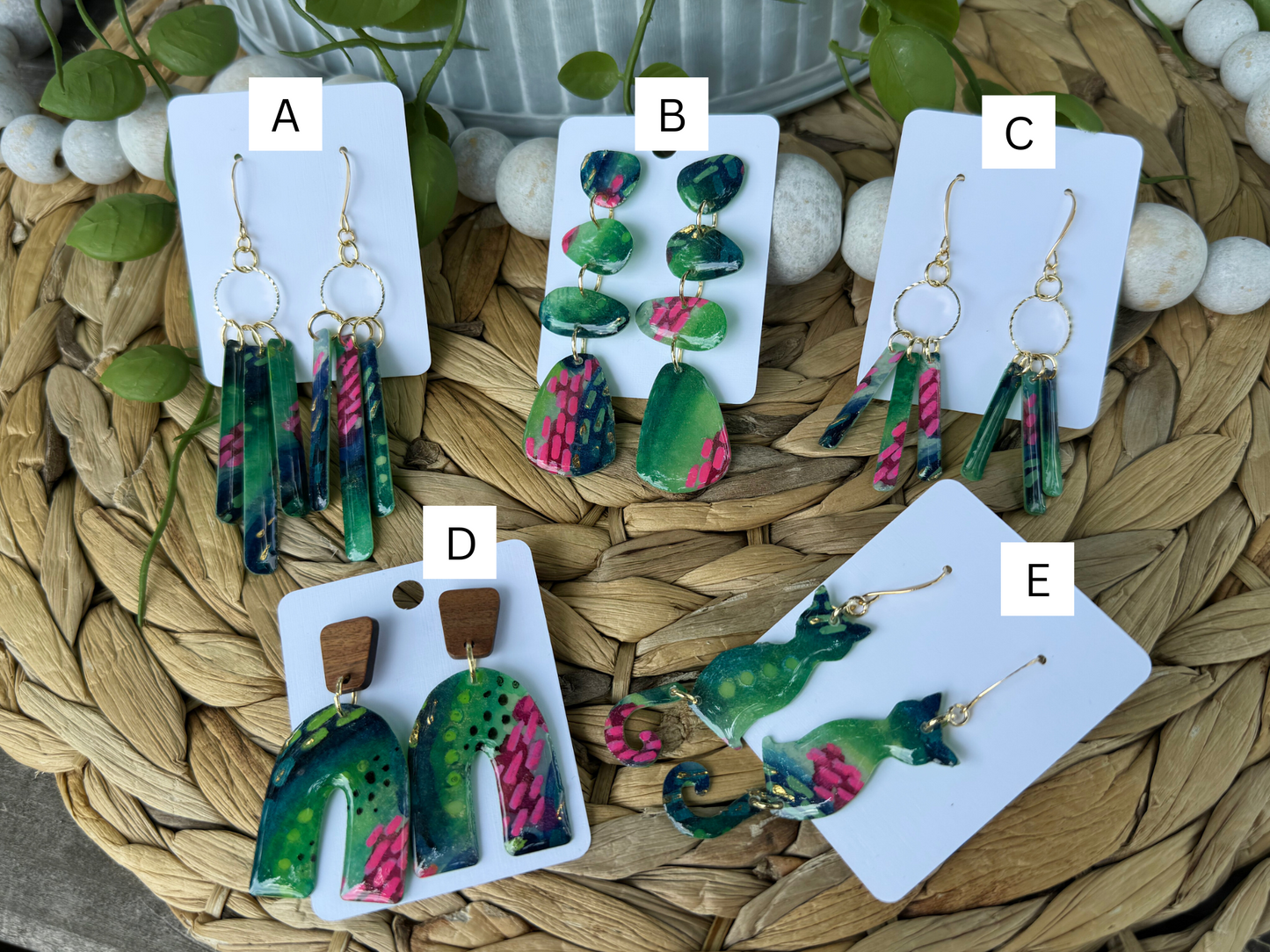 Dragon Fruit Fantasy - Watercolor Dangles