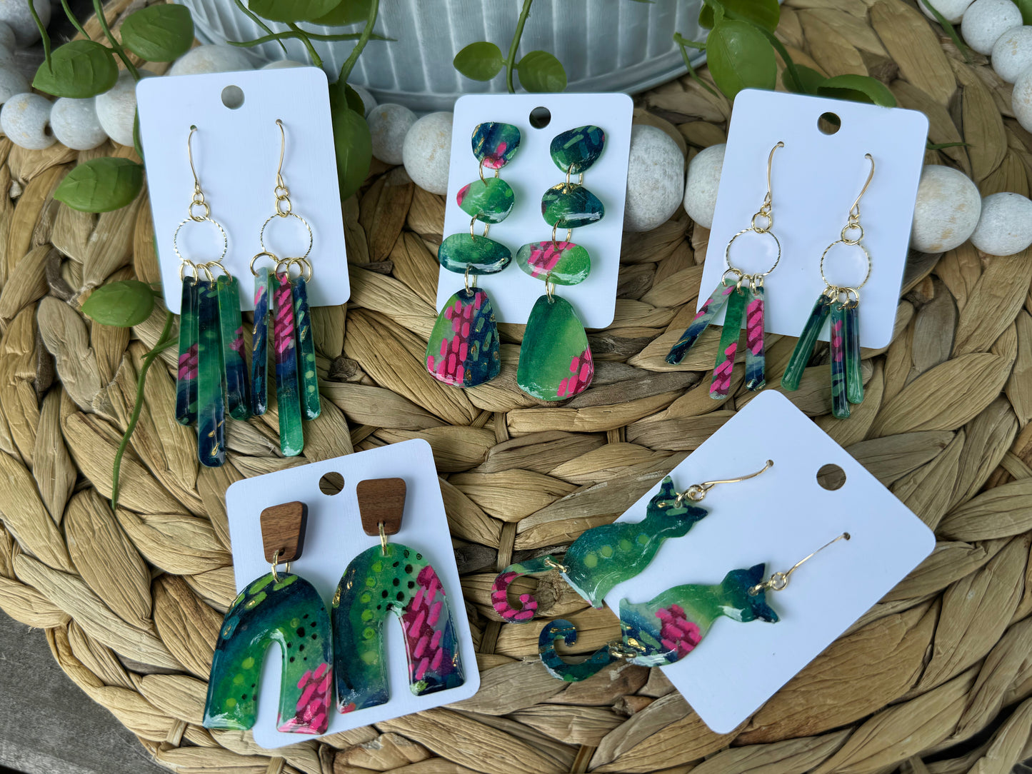 Dragon Fruit Fantasy - Watercolor Dangles