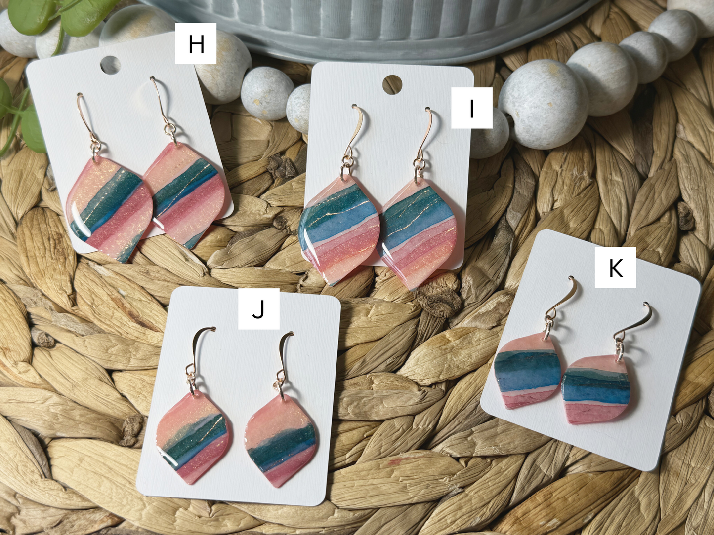 Coquina Beach - Watercolor Dangles