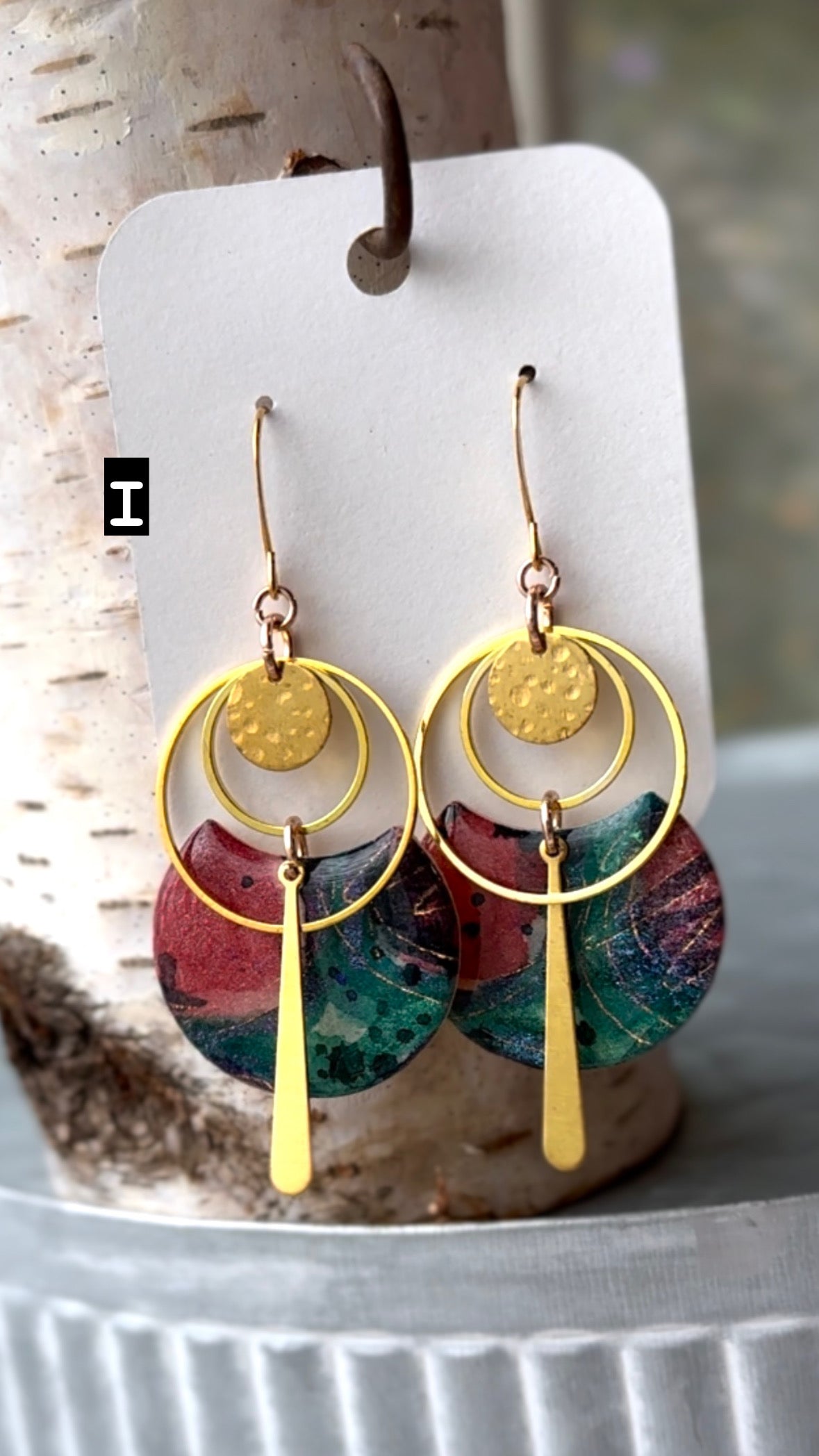 Asymmetrical Handpainted watercolor jewelry