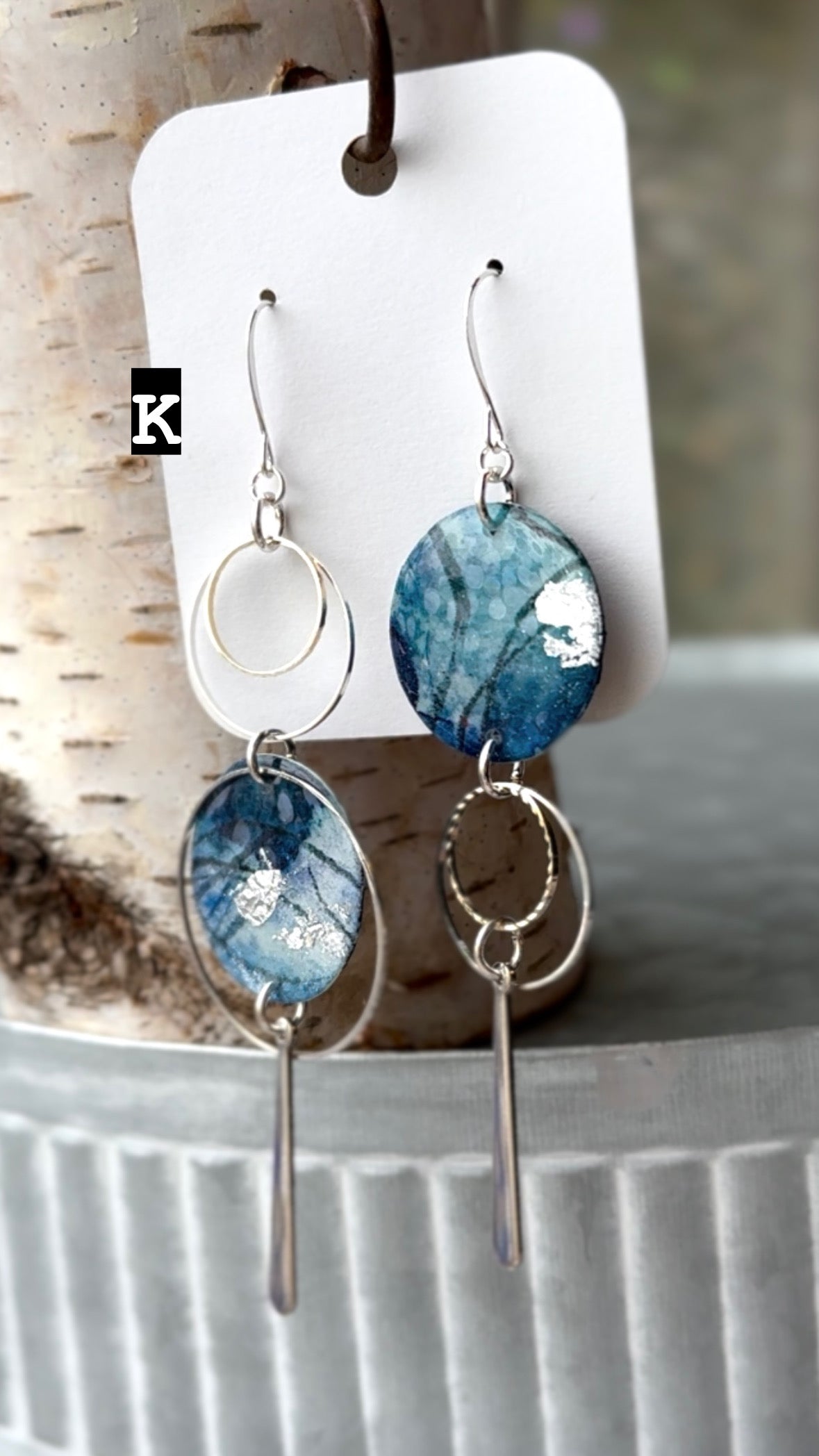 Asymmetrical Handpainted watercolor jewelry