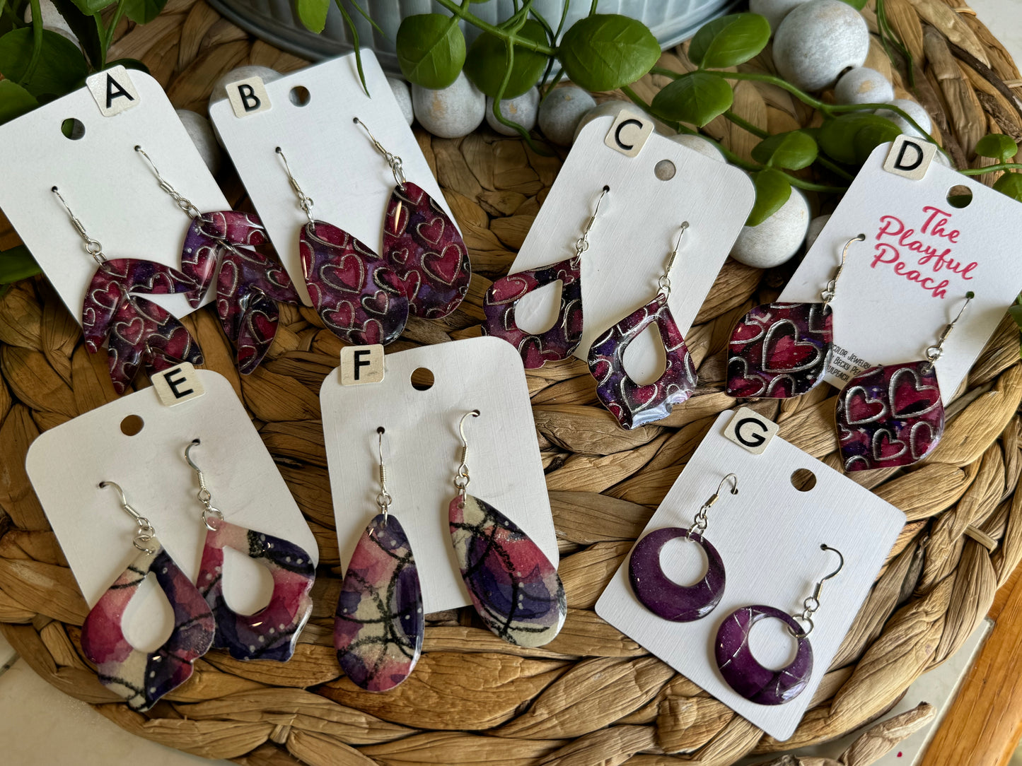 Handpainted Purple Watercolor earrings