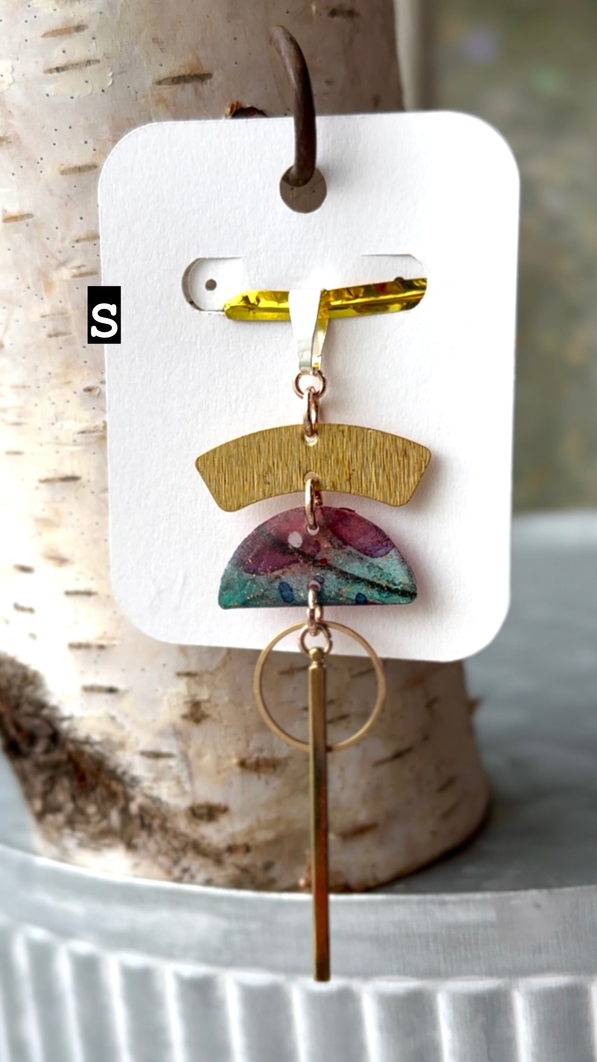 Asymmetrical Handpainted watercolor jewelry