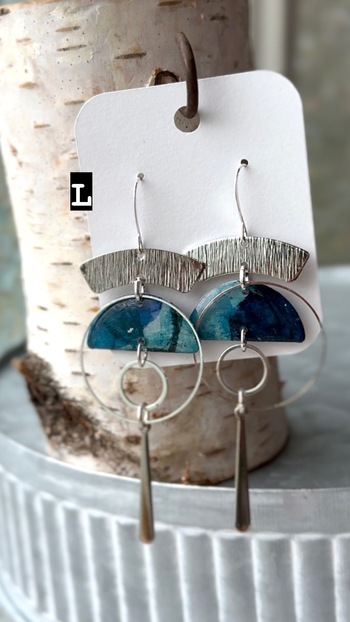 Asymmetrical Handpainted watercolor jewelry