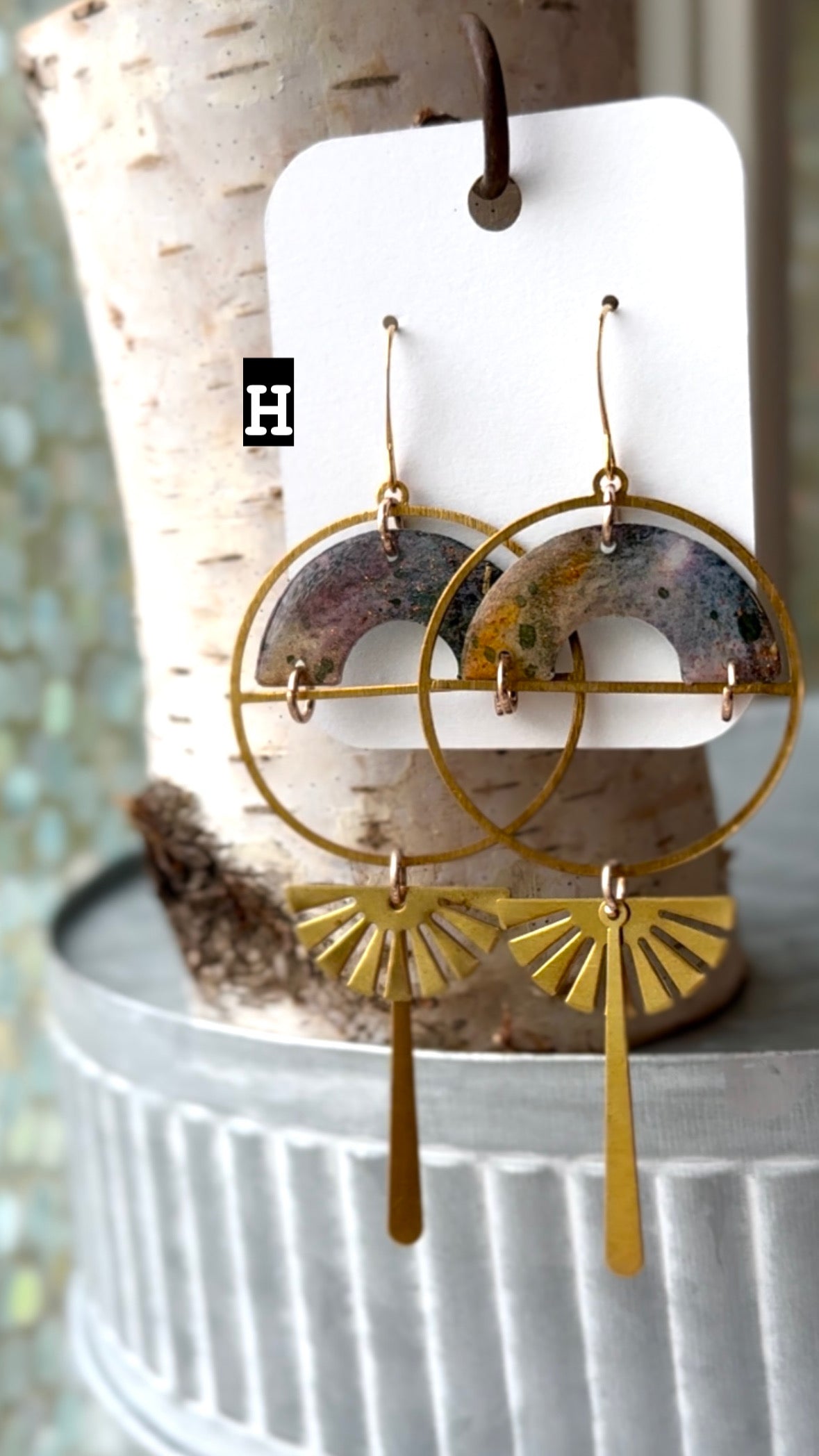 Asymmetrical Handpainted watercolor jewelry