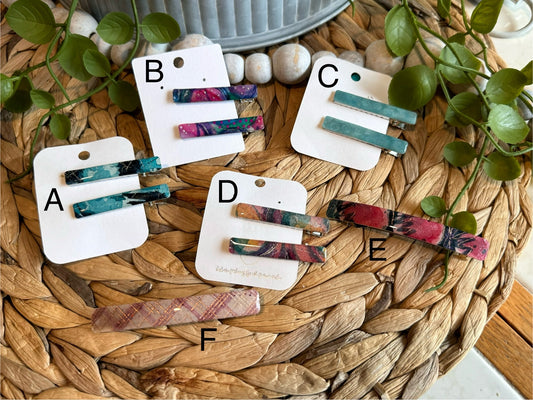 Hand-painted watercolor hair accessories