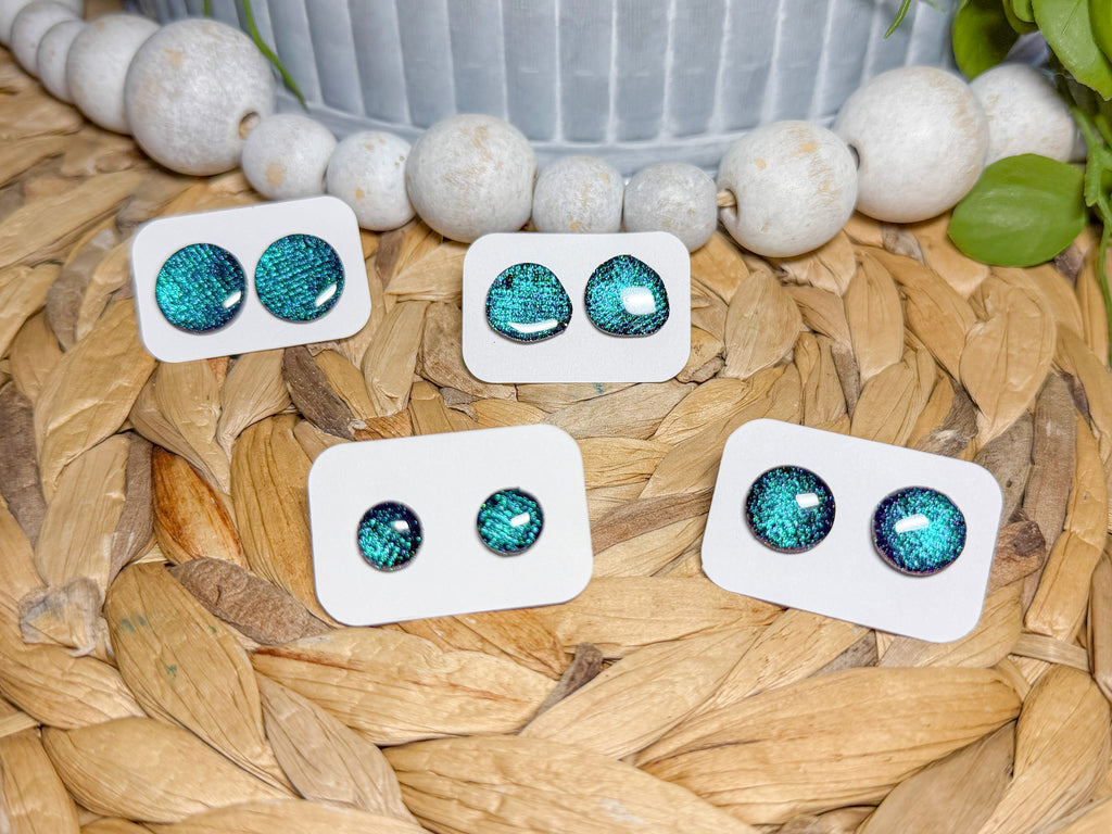 Teal Prismatic Studs