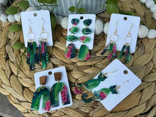 Dragon Fruit Fantasy - Watercolor Dangles