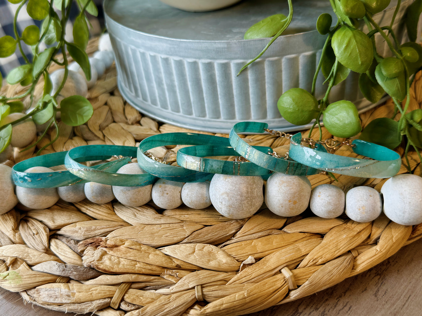 Green Serenity - Bangle Bracelets
