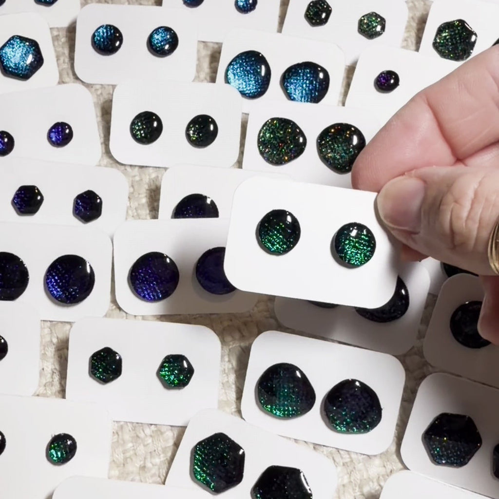 Green Prismatic Studs