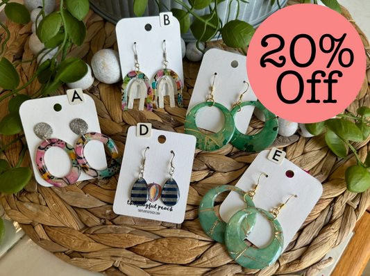Assorted hand-painted watercolor earrings