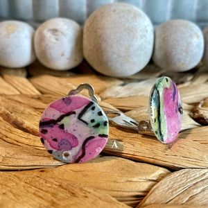 Handpainted Watercolor Clipon earring converter