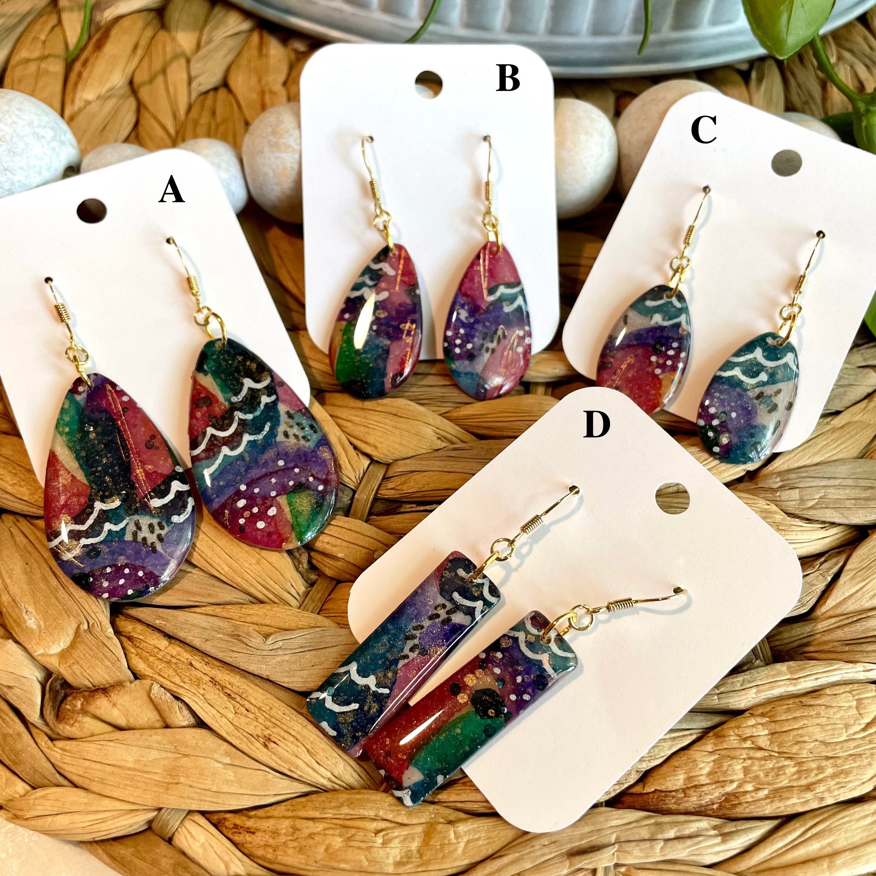 Handpainted Watercolor vacation earrings